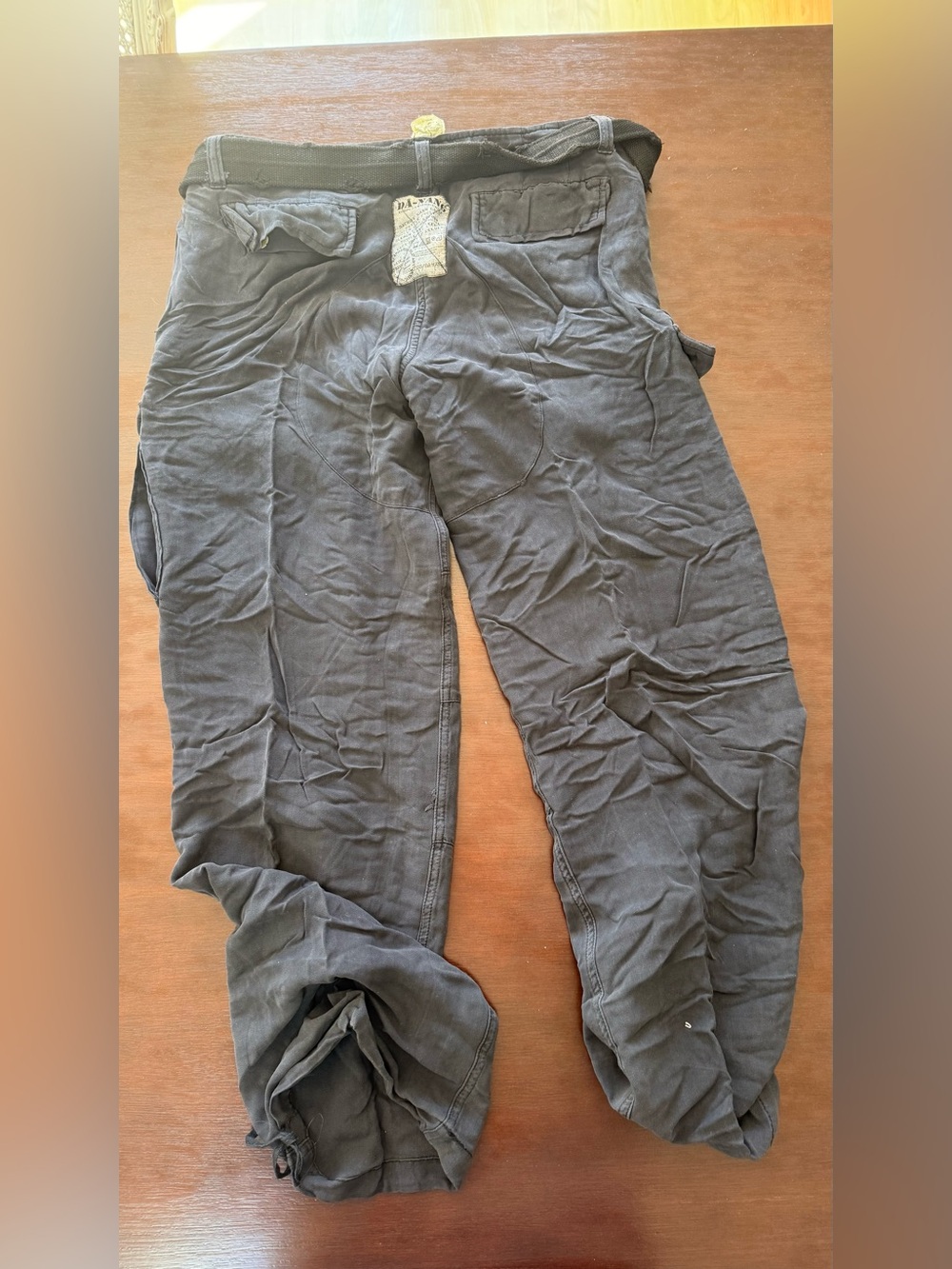 Da-Nang Women's Gray Cargo Jumpsuit Pants with Belt - Picture 2 of 2